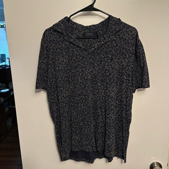 Polo Ralph Lauren - Navy Floral Print - Collared Shirt - Size Large - Picture 1 of 4
